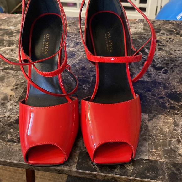 VIA SPIGA MADE IN ITALY RED HIGH HEEL SHOES - Picture 3 of 10
